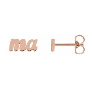 🩷 Mama 🩷 14K Rose Gold Mama Earrings